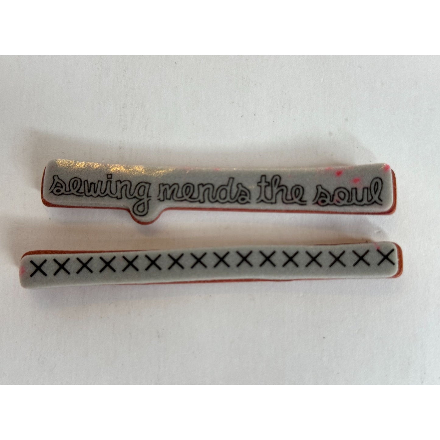 Sew Happy Together Rubber Stamps Set Thread Sewing Machine Mend the Soul Pun