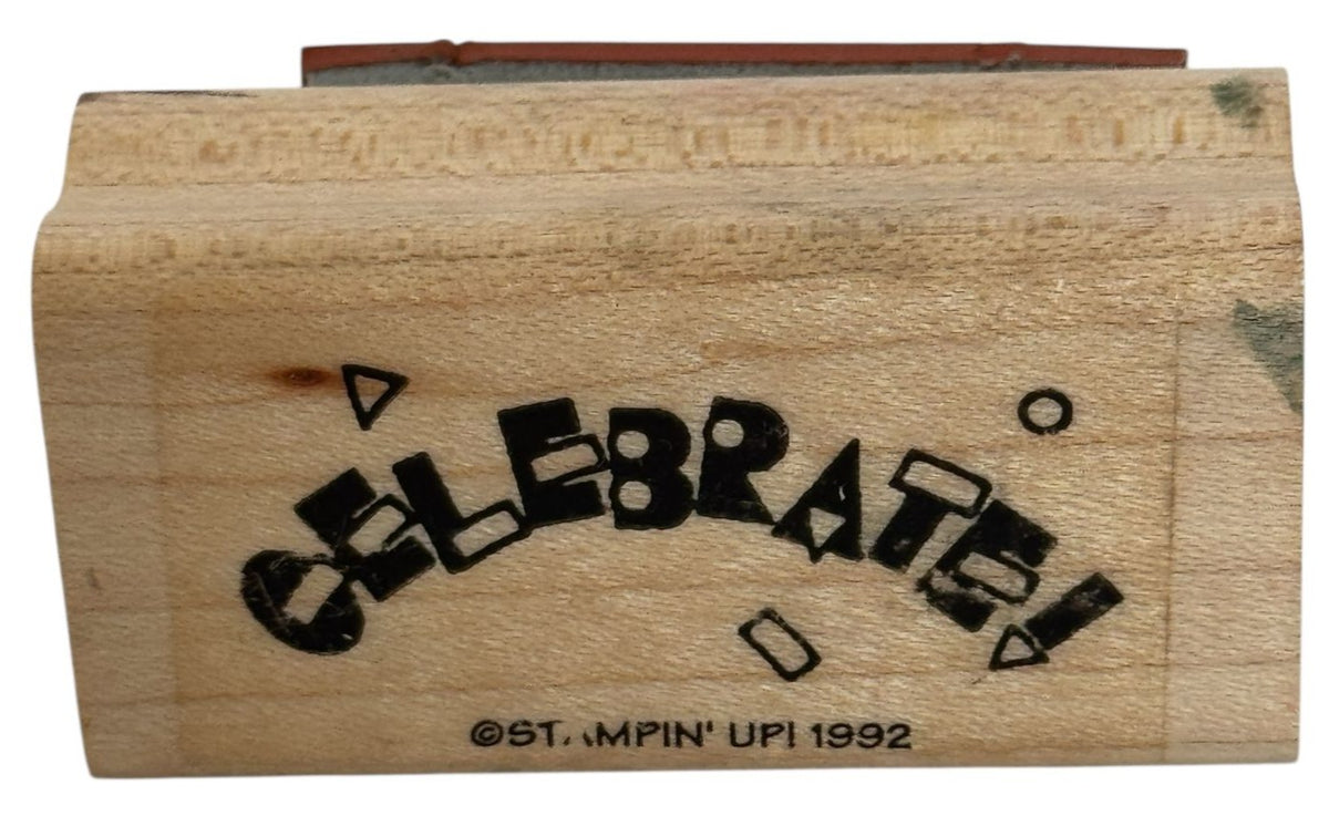 Stampin Up Rubber Stamp Celebrate Card Making Words Party Confetti Bubble Letter