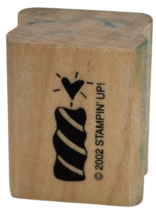 Stampin Up Rubber Stamp Candle Heart Flame Birthday Card Making Party Invitation