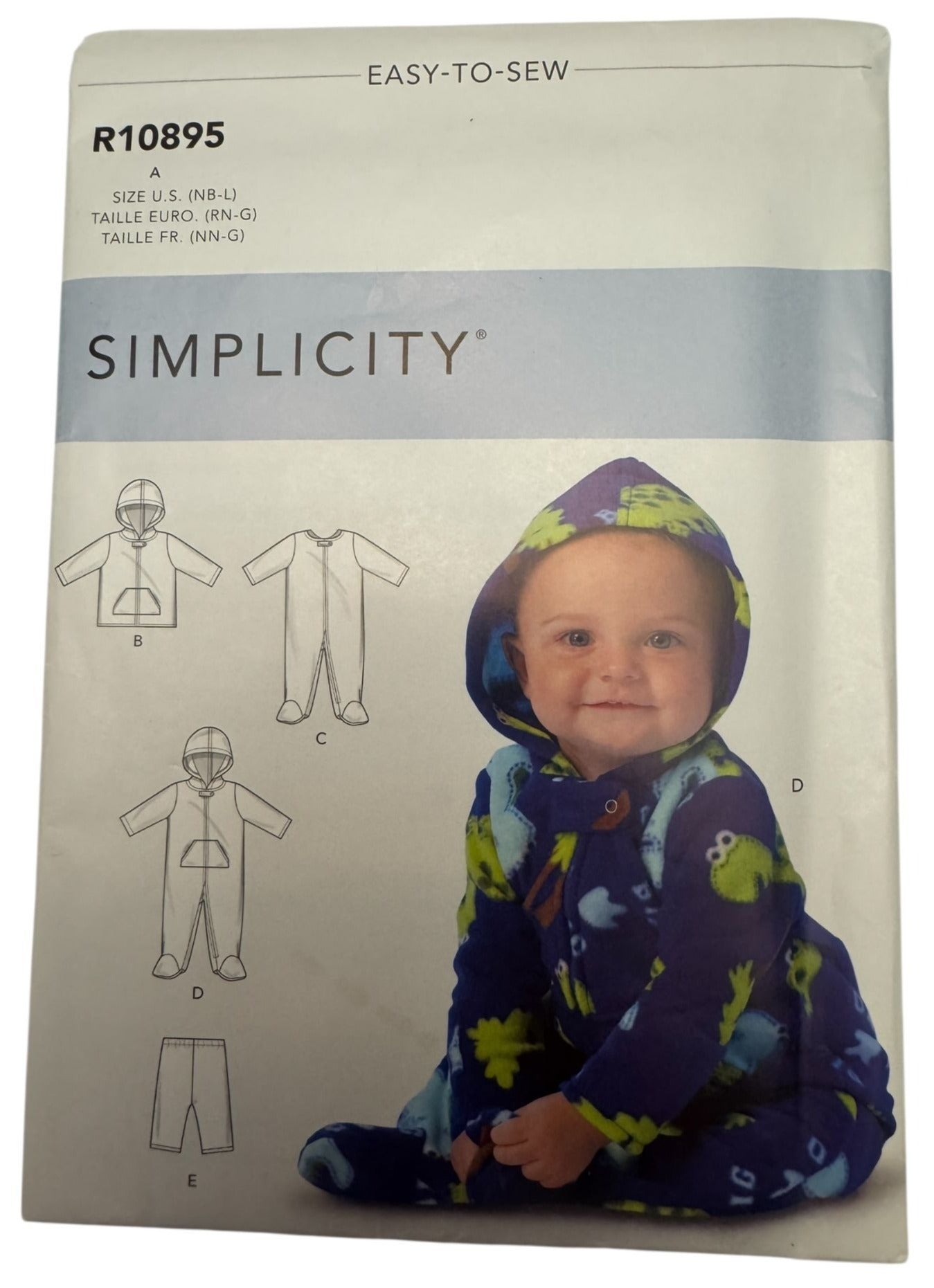Simplicity Sewing Pattern R10895 Easy Baby Jacket Bodysuit Pants Winter NB 12M