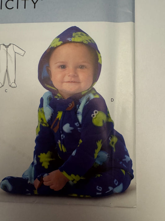 Simplicity Sewing Pattern R10895 Easy Baby Jacket Bodysuit Pants Winter NB 12M