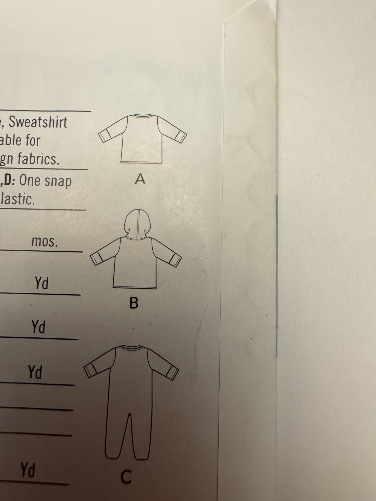 Simplicity Sewing Pattern R10895 Easy Baby Jacket Bodysuit Pants Winter NB 12M