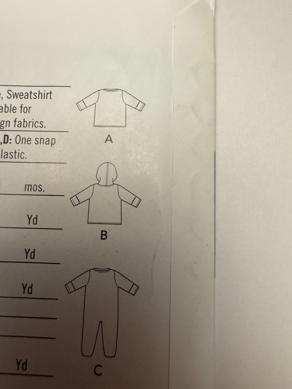 Simplicity Sewing Pattern R10895 Easy Baby Jacket Bodysuit Pants Winter NB 12M