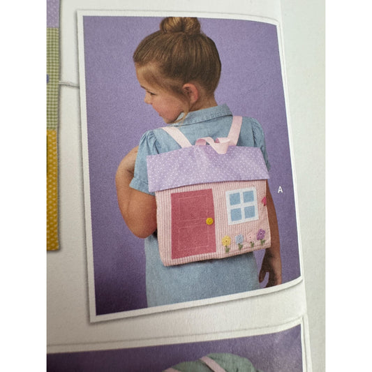 Simplicity Sewing Pattern S9976 Dollhouse Backpack Toy Set Bear Doll House Uncut