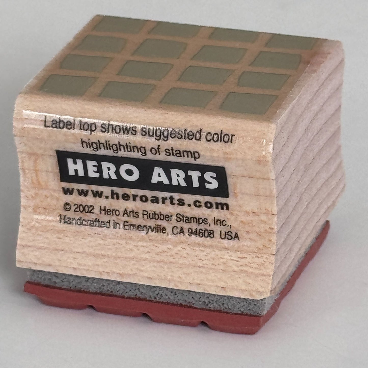 Hero Arts Rubber Stamp Square of Tiny Blocks Background Grid Texture Cardmaking Wood Mounted