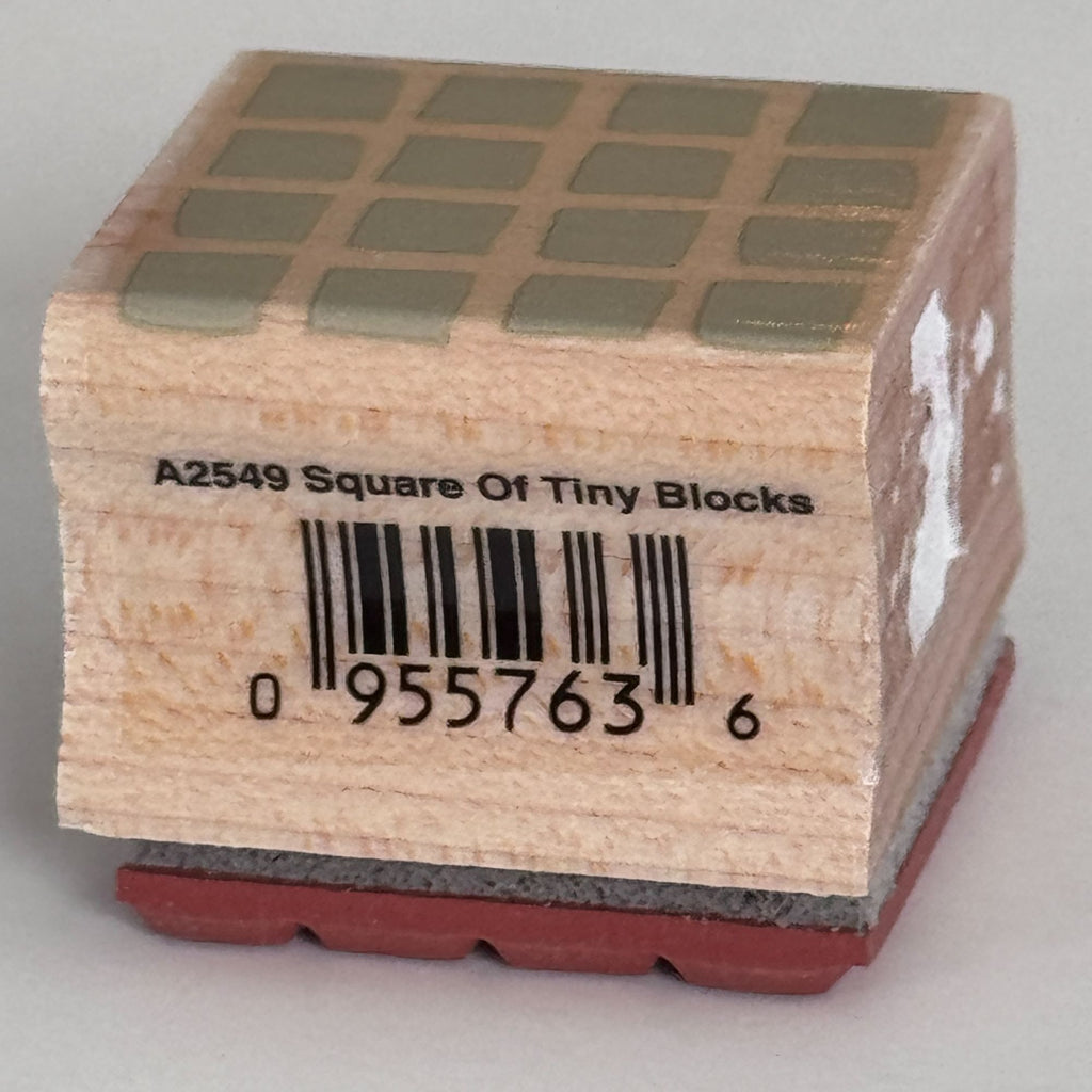 Hero Arts Rubber Stamp Square of Tiny Blocks Background Grid Texture Cardmaking Wood Mounted