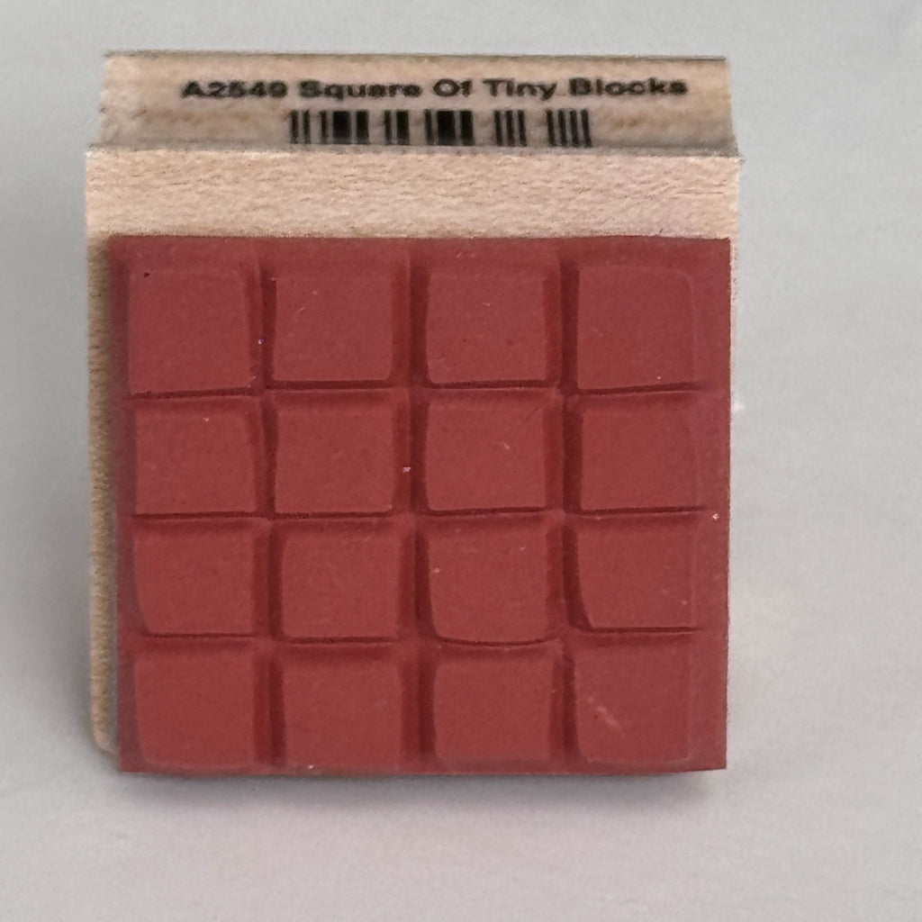Hero Arts Rubber Stamp Square of Tiny Blocks Background Grid Texture Cardmaking Wood Mounted