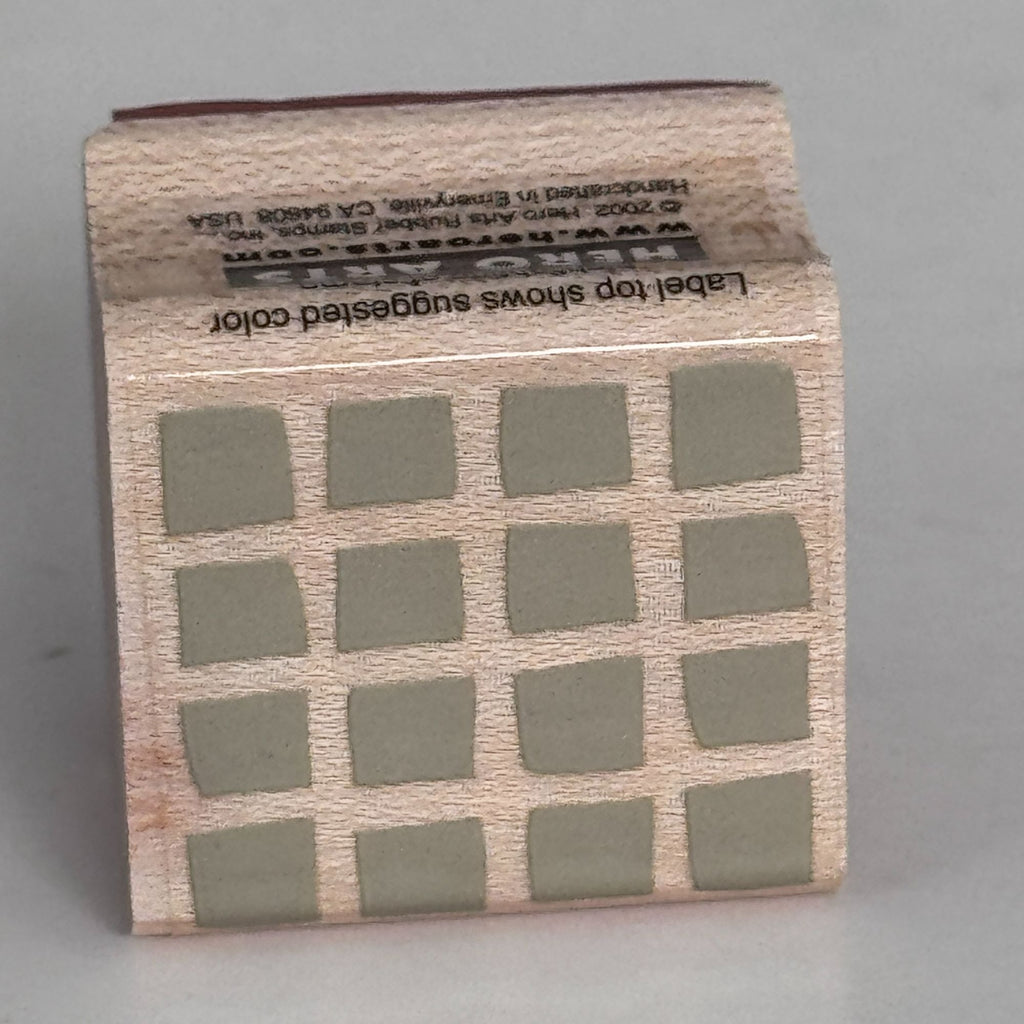 Hero Arts Rubber Stamp Square of Tiny Blocks Background Grid Texture Cardmaking Wood Mounted