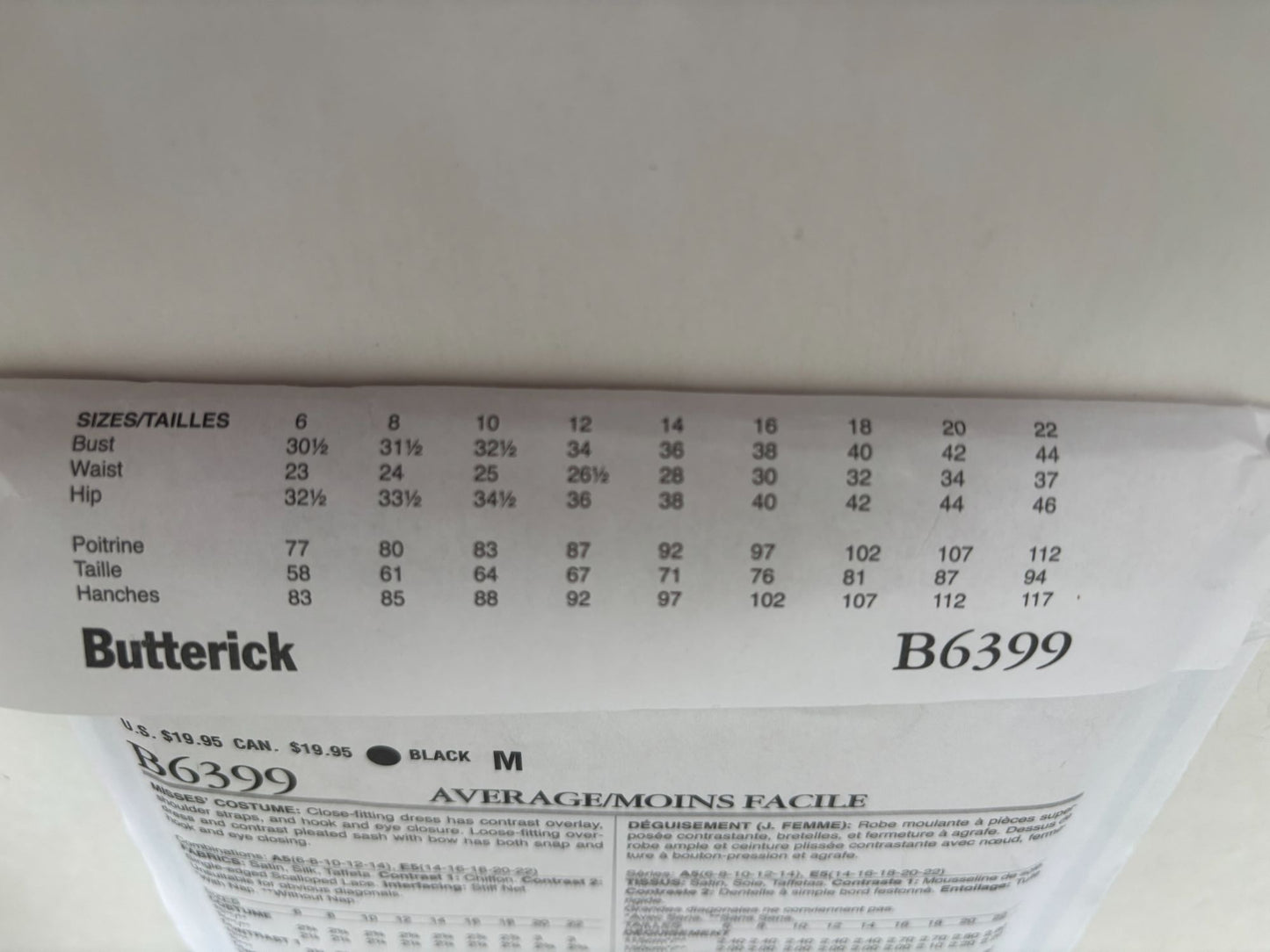 Butterick Sewing Pattern B6399 Historical 1920s Flapper Dress Costume 14-22 UC