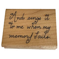 JRL Design Wood Rubber Stamp And Sings It To Me When My Memory Fails Friendship