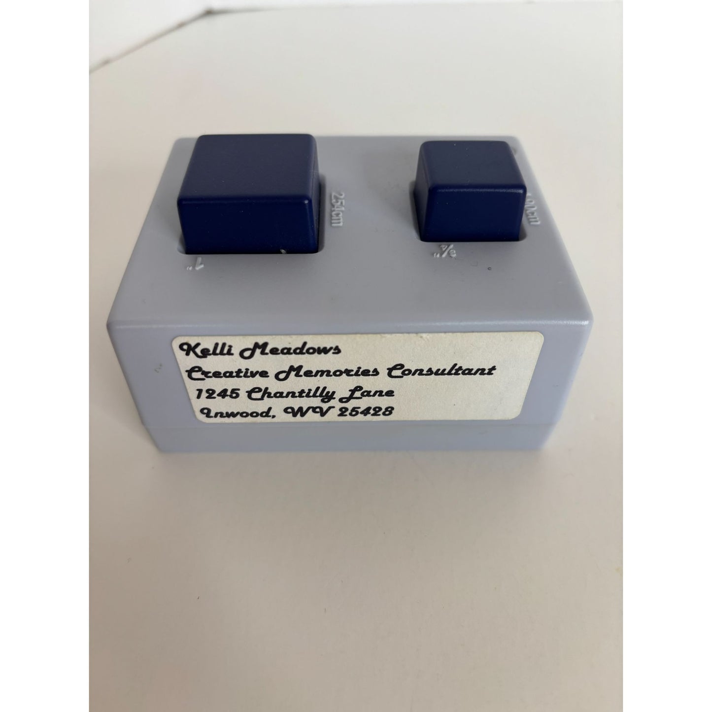 Creative Memories Squares Paper Punch Tool 3/4 and 1 inch Blue Gray Scrapbooking