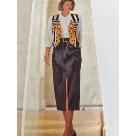 Butterick Sewing Pattern 6682 Vest Straight Skirt Tapered Pants Top Layers 90s 18-22 Uncut
