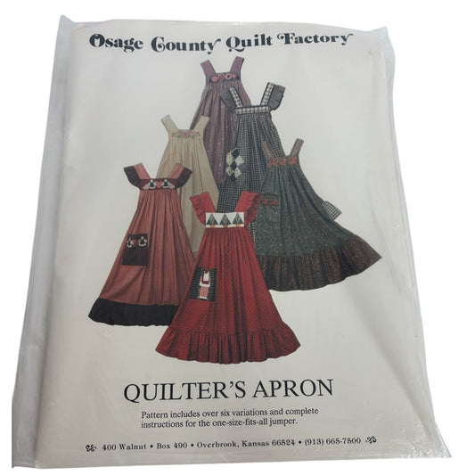 Osage County Quilt Factory Sewing Pattern Quilters Apron Jumper Uncut One Size