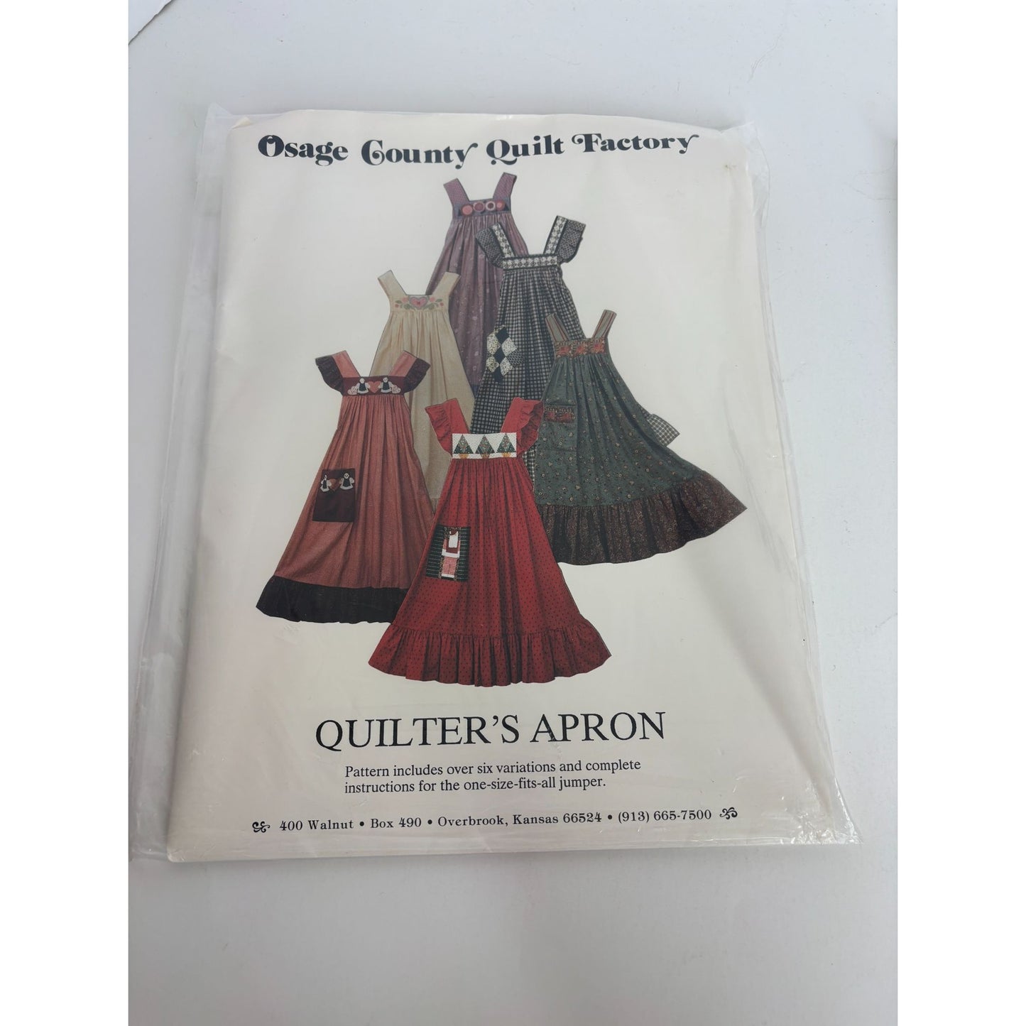 Osage County Quilt Factory Sewing Pattern Quilters Apron Jumper Uncut One Size