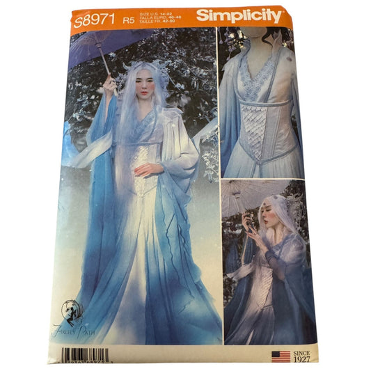 Simplicity Sewing Pattern S8971 Fantasy Fairy Costume Cosplay Corset 14-22 Uncut