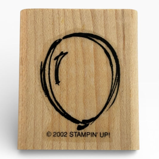 Stampin Up Rubber Stamp Birthday Balloon Oval Card Making Party Invitation Wood