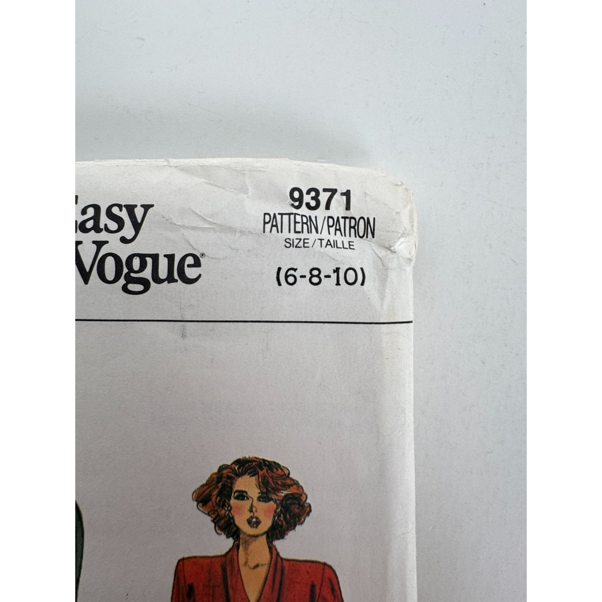 Very Easy Very Vogue Sewing Pattern 9371 Straight Dress Below Mid-Knee UC 6 8 10