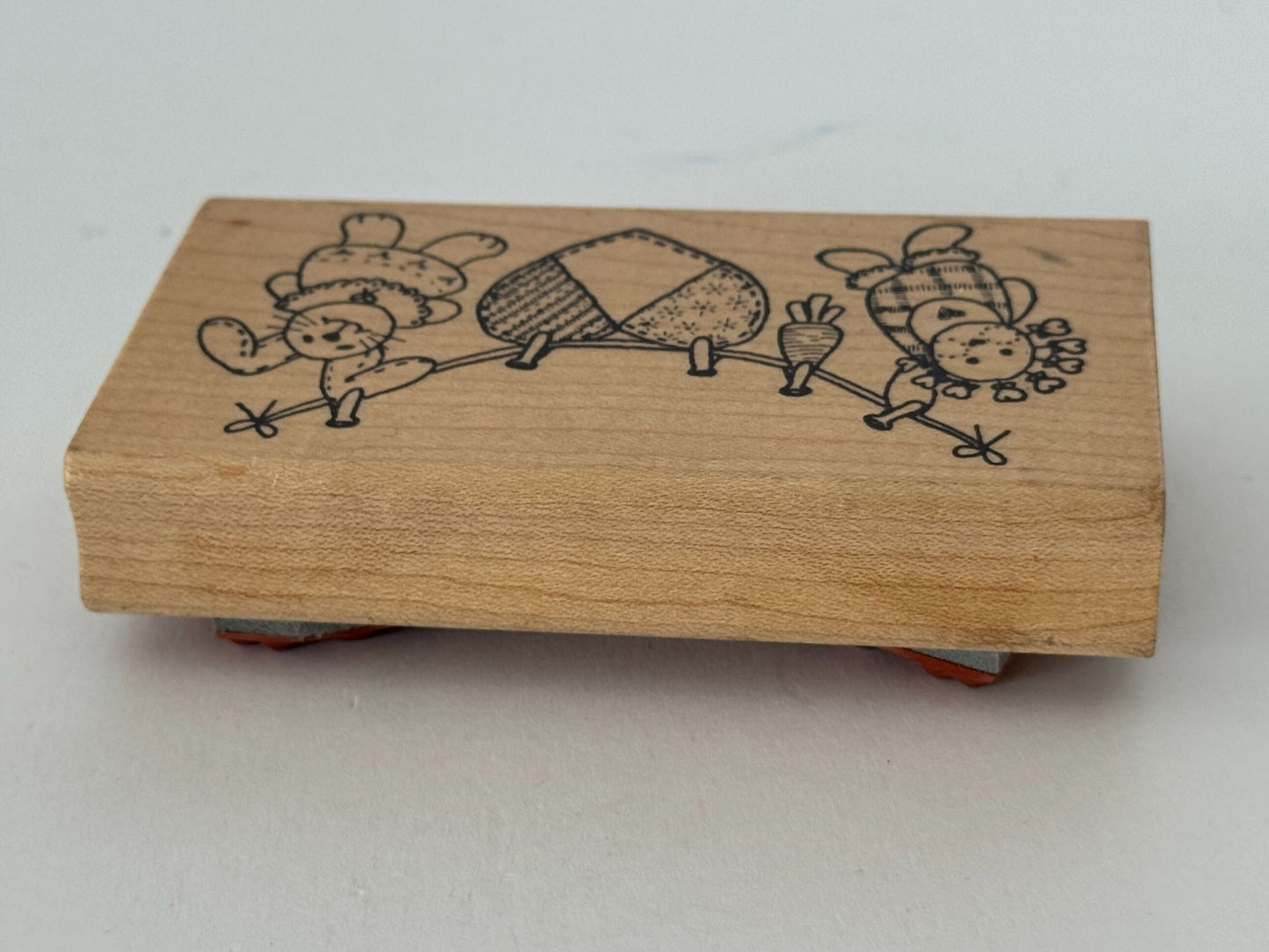 Azadi Earles Rubber Stamp Clothes Line Stuffed Animals Doll Heart Card Making