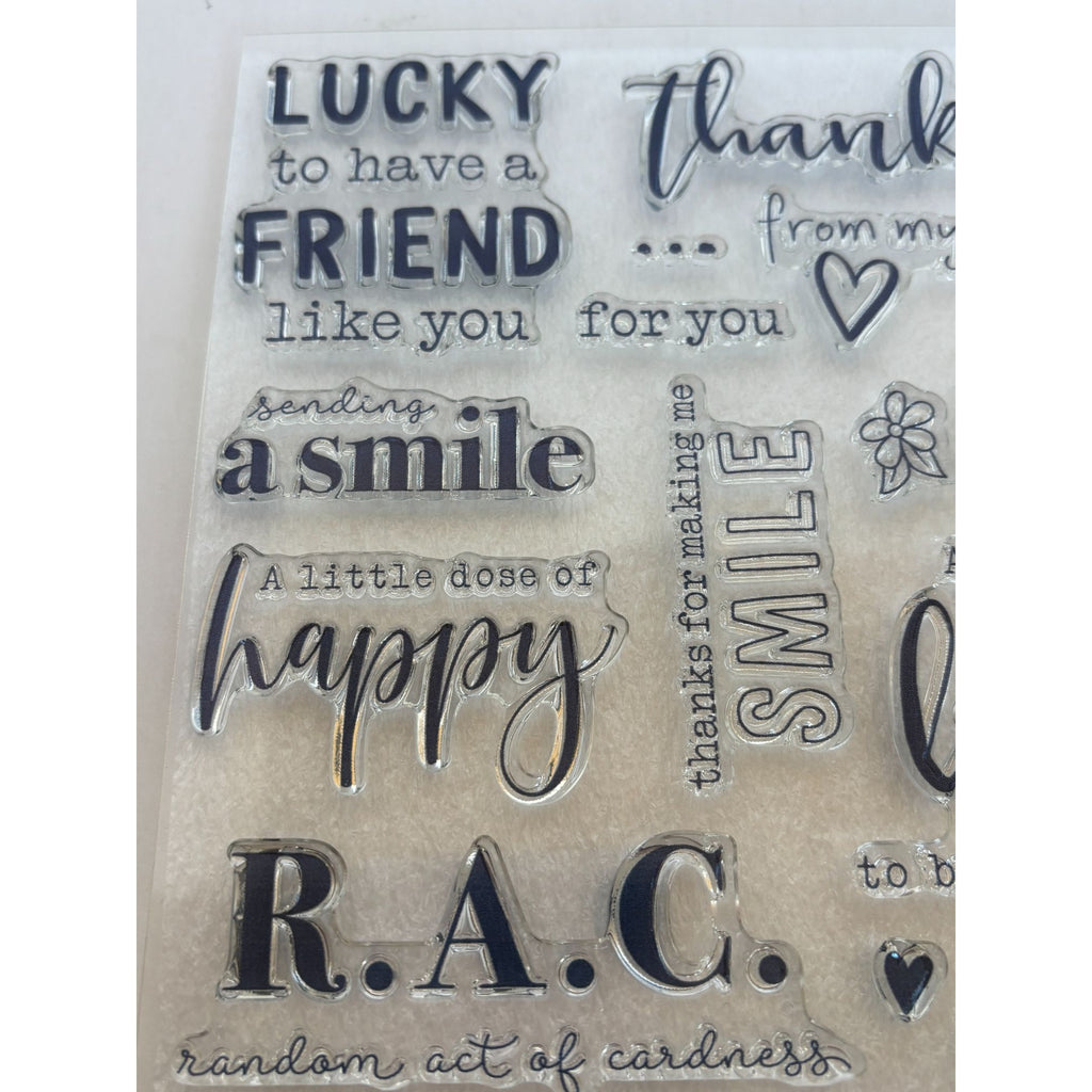 CTMH Acrylic Stamp Set Random Act of Cardness Handmade Card Making Words For You