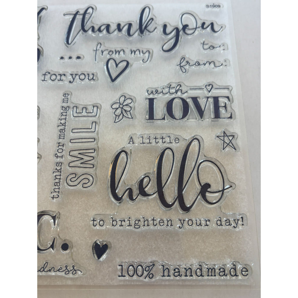 CTMH Acrylic Stamp Set Random Act of Cardness Handmade Card Making Words For You
