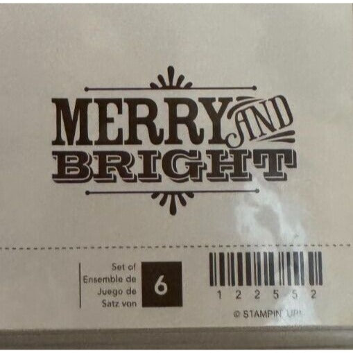 Stampin Up Clear Mount Rubber Stamp Set Christmas Merry and Type Ornaments Peace