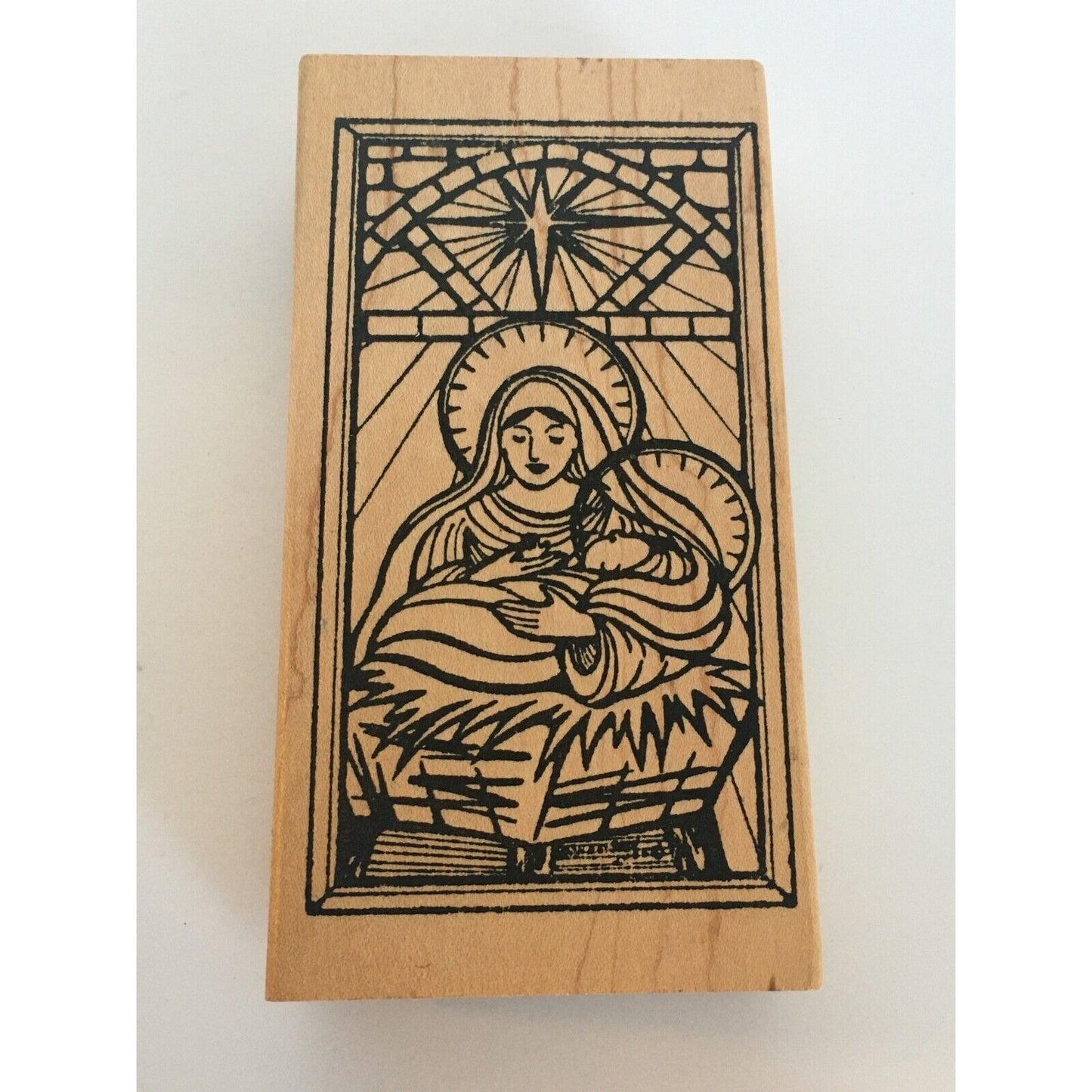 Northwoods Rubber Stamp Madonna and Child Mary Jesus Christmas Star Holiday