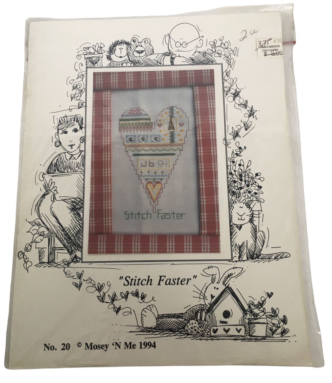 Mosey N Me Stitch Faster Pattern Heart Crafter Craft Room Decor Stitching Humor