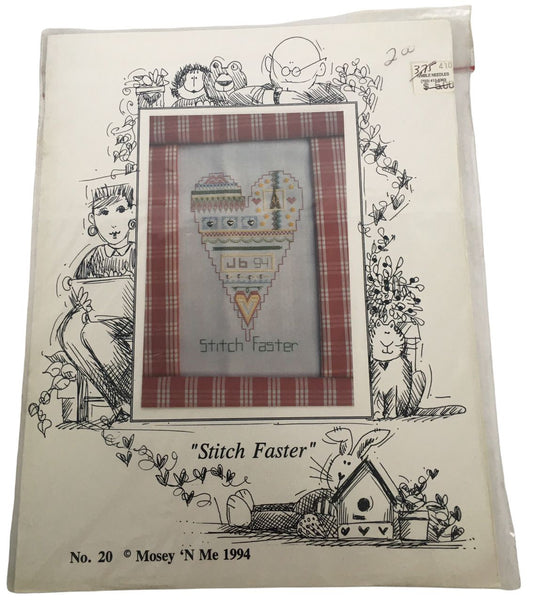 Mosey N Me Stitch Faster Pattern Heart Crafter Craft Room Decor Stitching Humor
