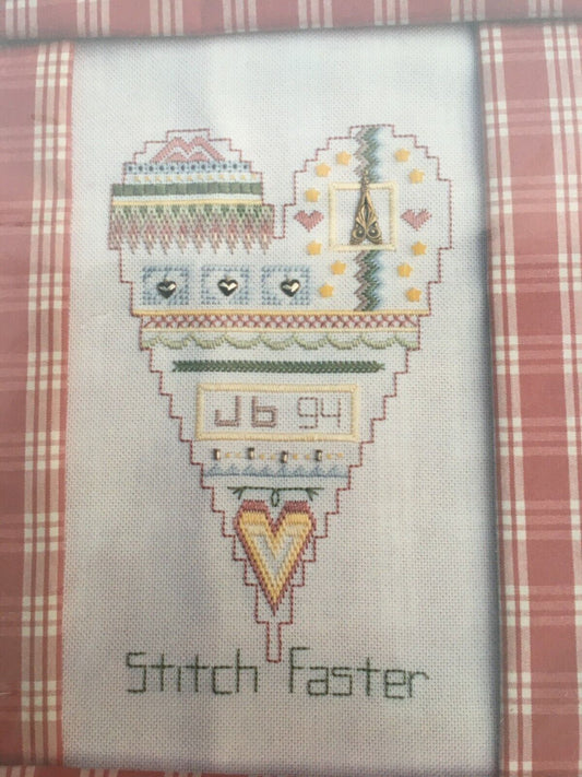 Mosey N Me Stitch Faster Pattern Heart Crafter Craft Room Decor Stitching Humor