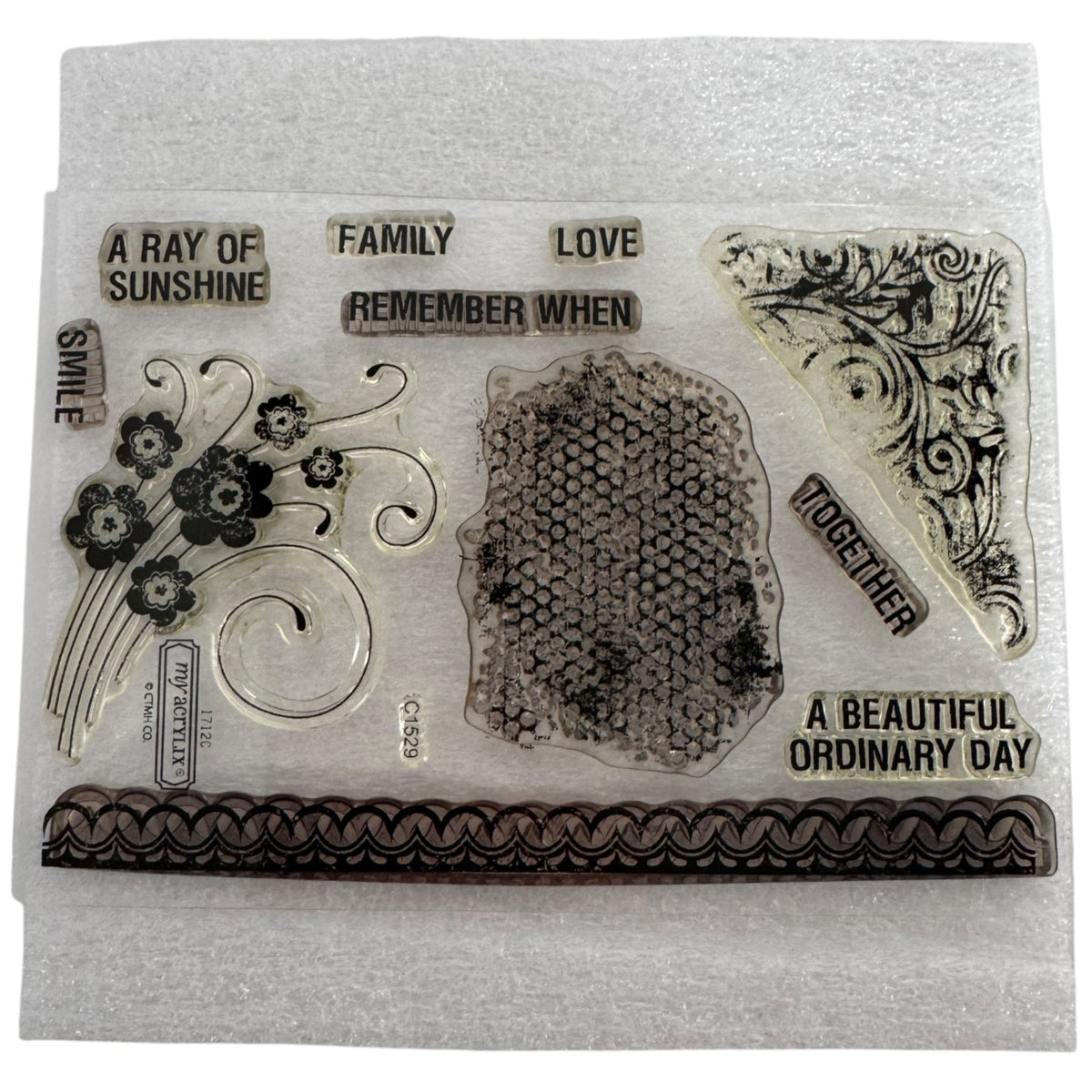 CTMH My Acrylix Acrylic Stamp Set Scroll Album Workshop Flair Family Love C1529
