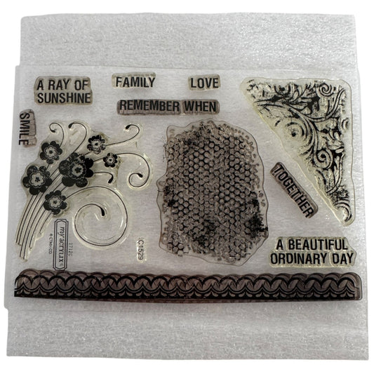 CTMH My Acrylix Acrylic Stamp Set Scroll Album Workshop Flair Family Love C1529