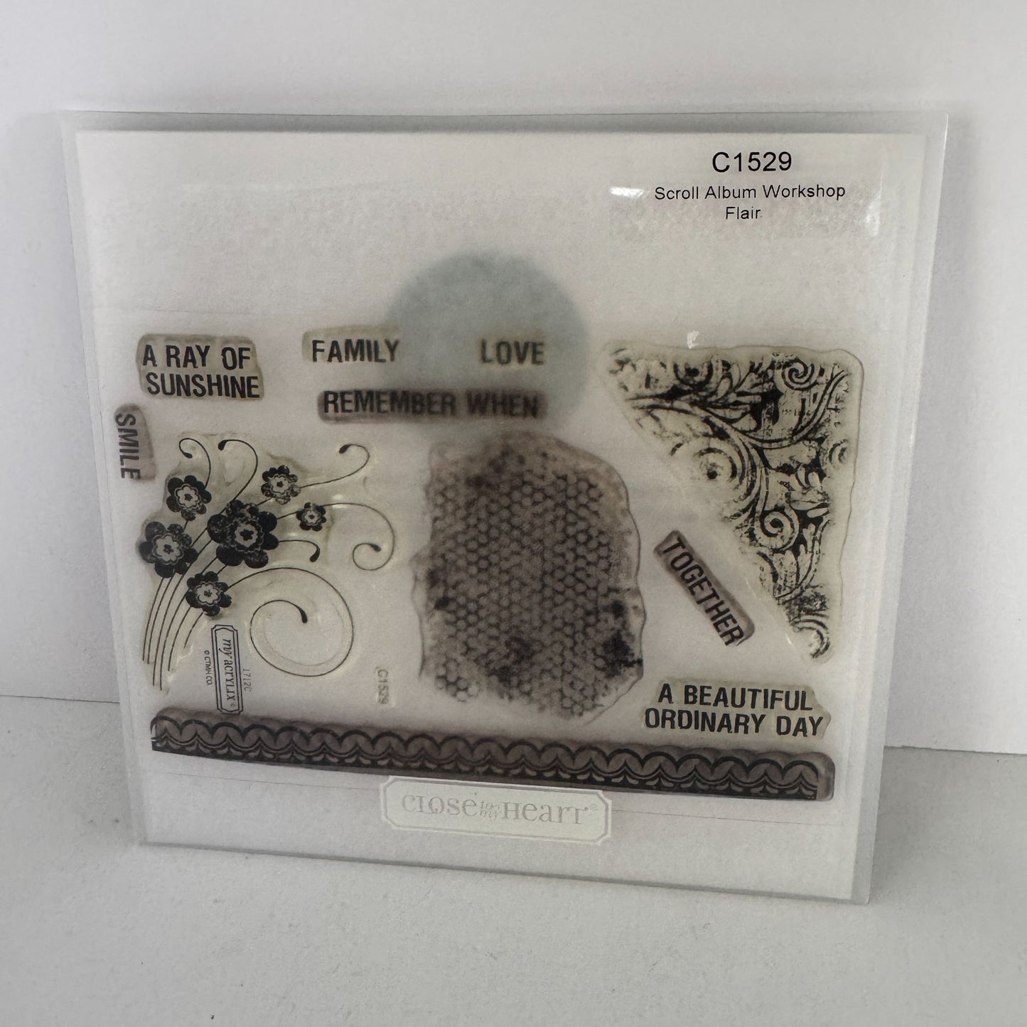 CTMH My Acrylix Acrylic Stamp Set Scroll Album Workshop Flair Family Love C1529