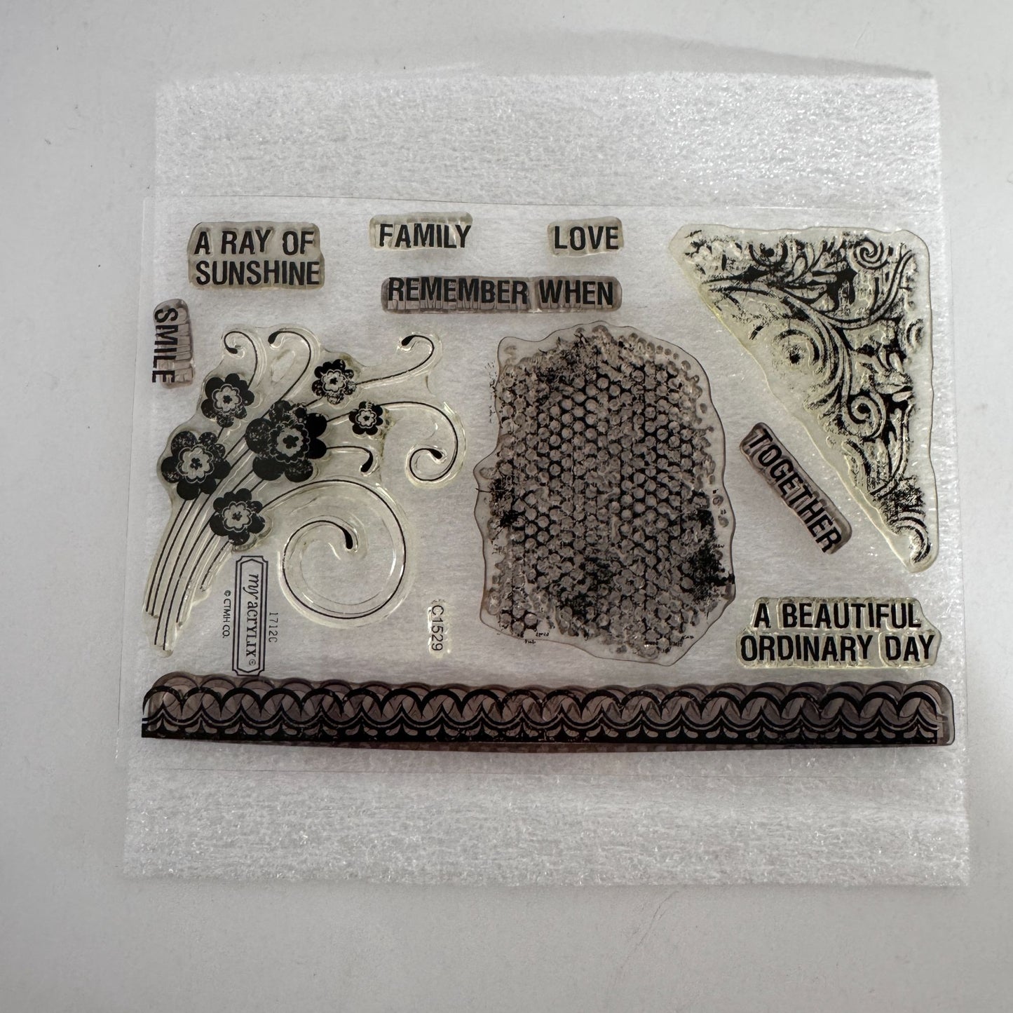 CTMH My Acrylix Acrylic Stamp Set Scroll Album Workshop Flair Family Love C1529