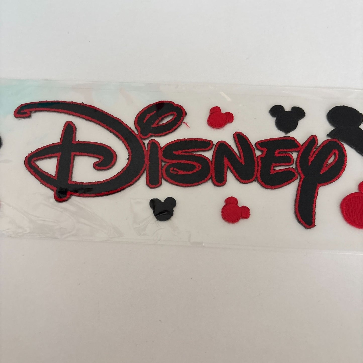 Disney Embroidered Stickers Mickey Mouse Ears Red Black for Scrapbooking Crafts