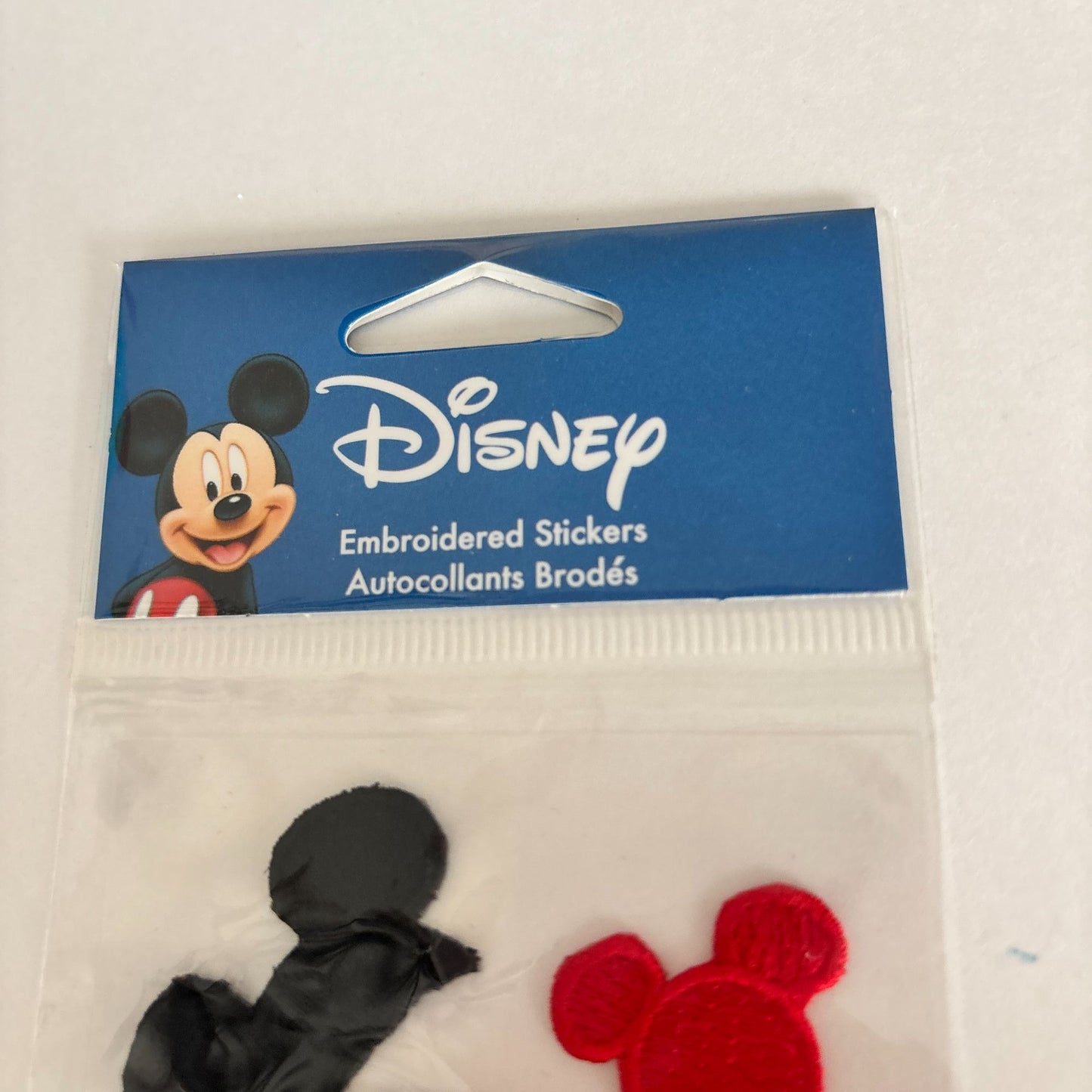 Disney Embroidered Stickers Mickey Mouse Ears Red Black for Scrapbooking Crafts