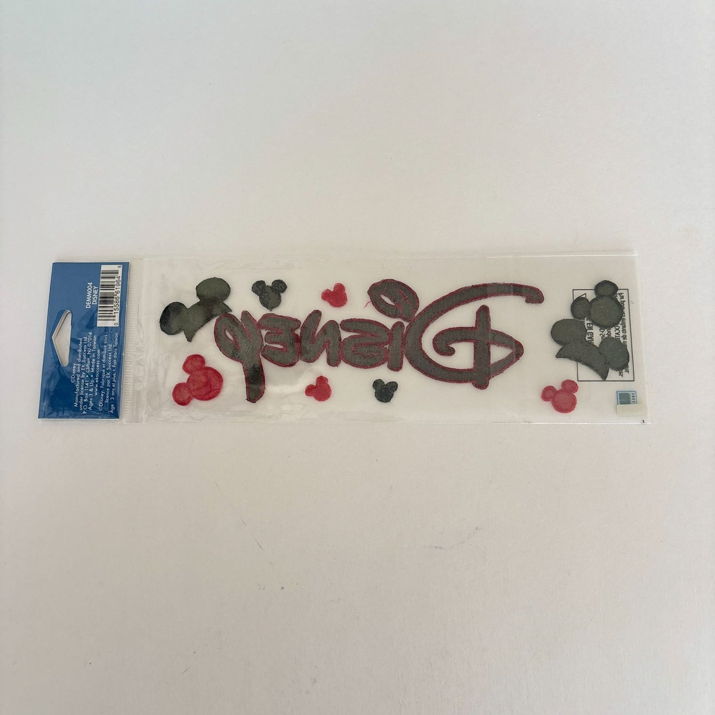 Disney Embroidered Stickers Mickey Mouse Ears Red Black for Scrapbooking Crafts