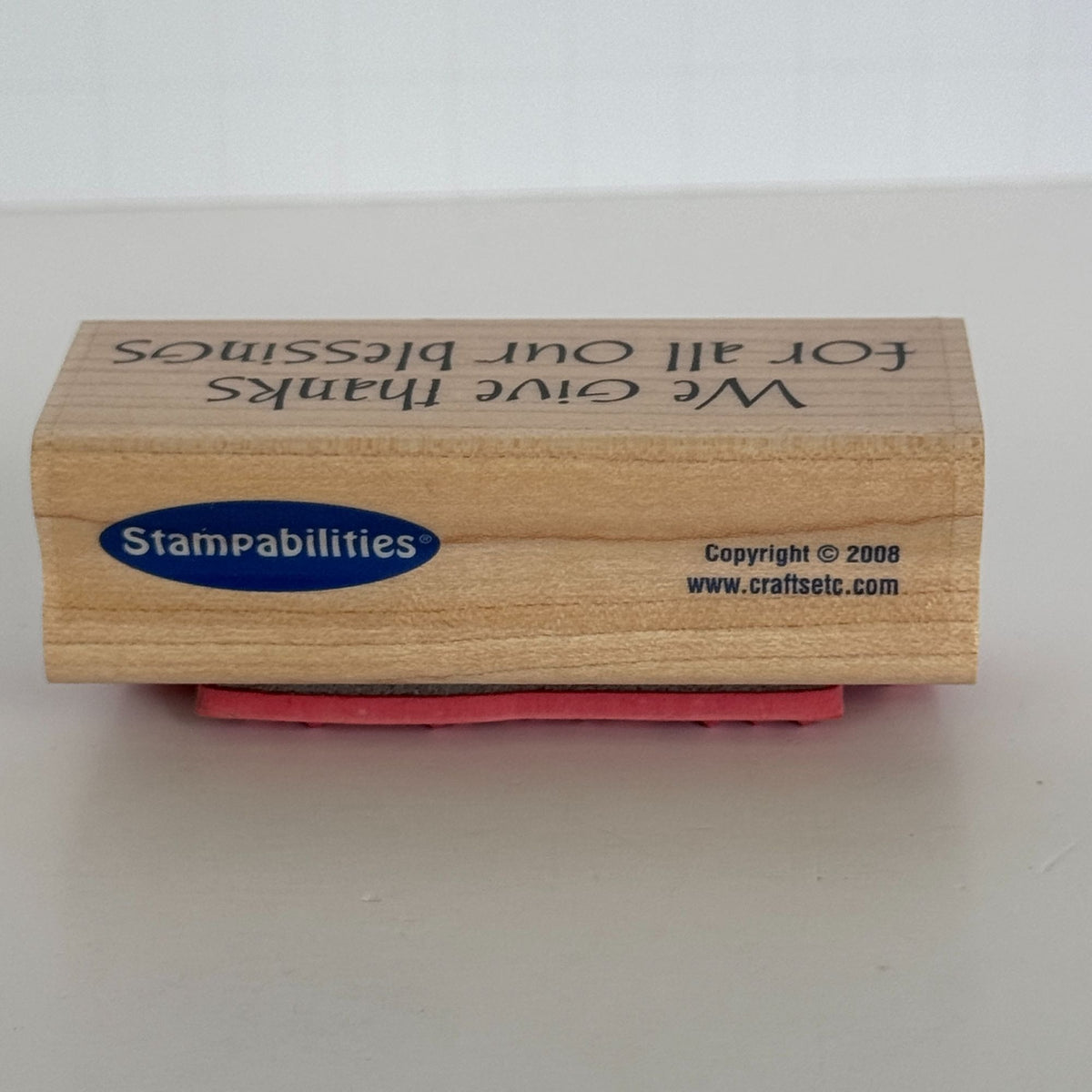 Stampabilities Rubber Stamp We Give Thanks For Blessings Card Making Words Wood Mounted Sentiment