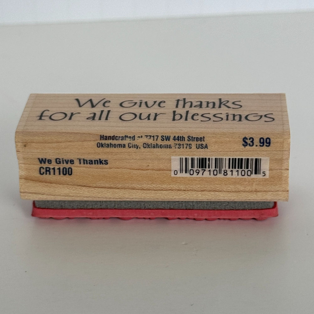 Stampabilities Rubber Stamp We Give Thanks For Blessings Card Making Words Wood Mounted Sentiment