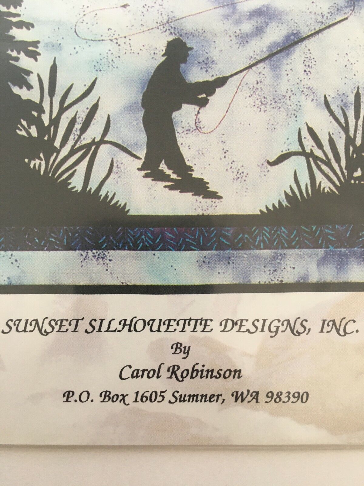 Tranquil Times Quilting Pattern Sunset Silhouette Fishing Fisherman Cabin Decor Summer Nature