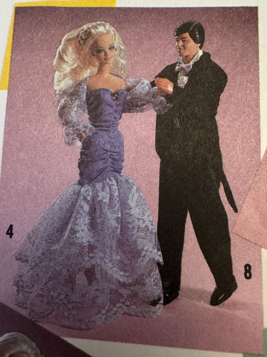 Simplicity Sewing Pattern 7362 Barbie Ken Doll Clothes Clothing Wedding Dress