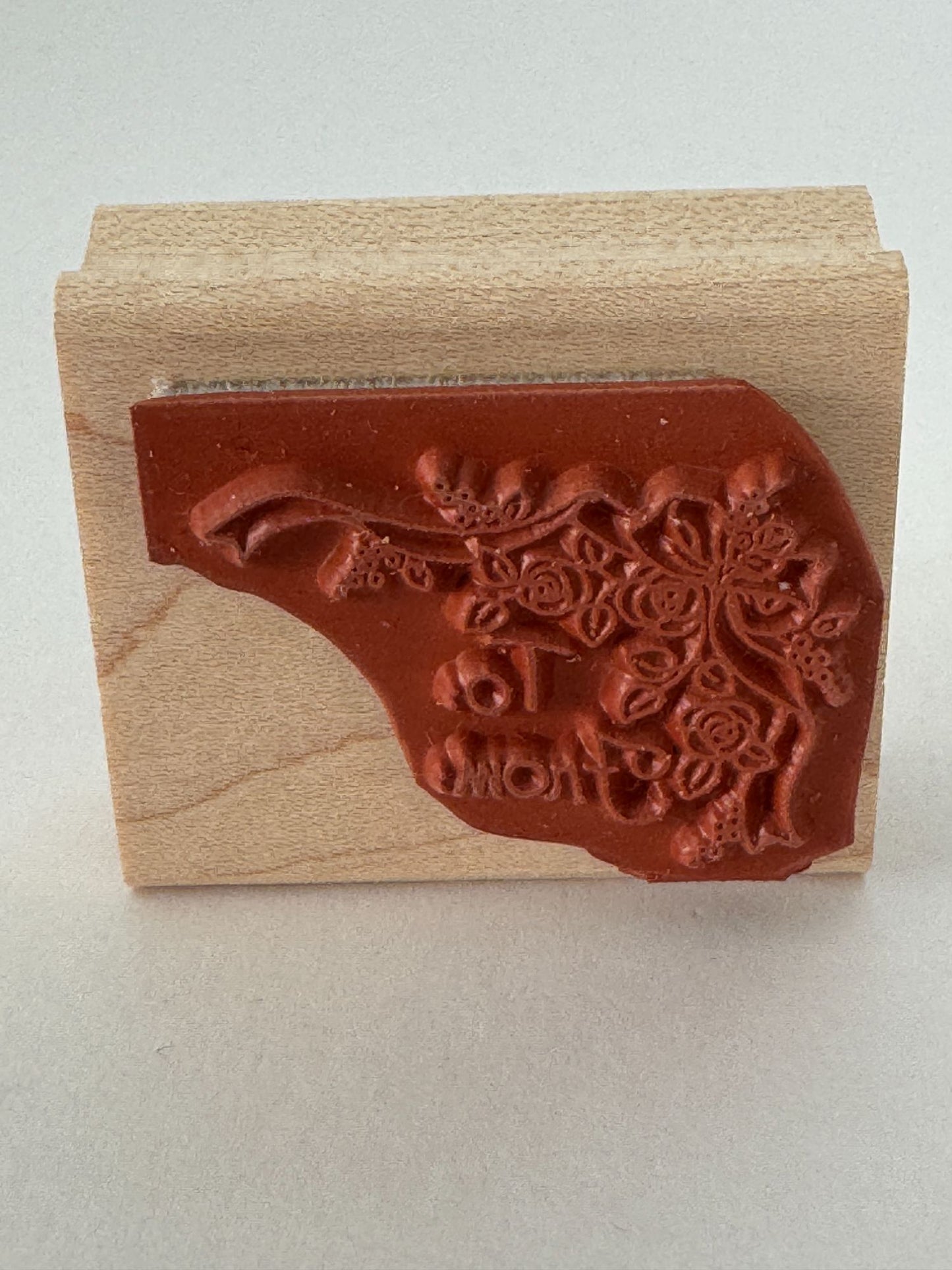 Stampin Up Rubber Stamp To From Ribbon Roses Gift Tag Card Wedding Mothers Day