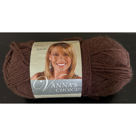 Lion Brand Vannas Choice Yarn Skein Chocolate Brown Medium Weight Acrylic 3.5 Oz