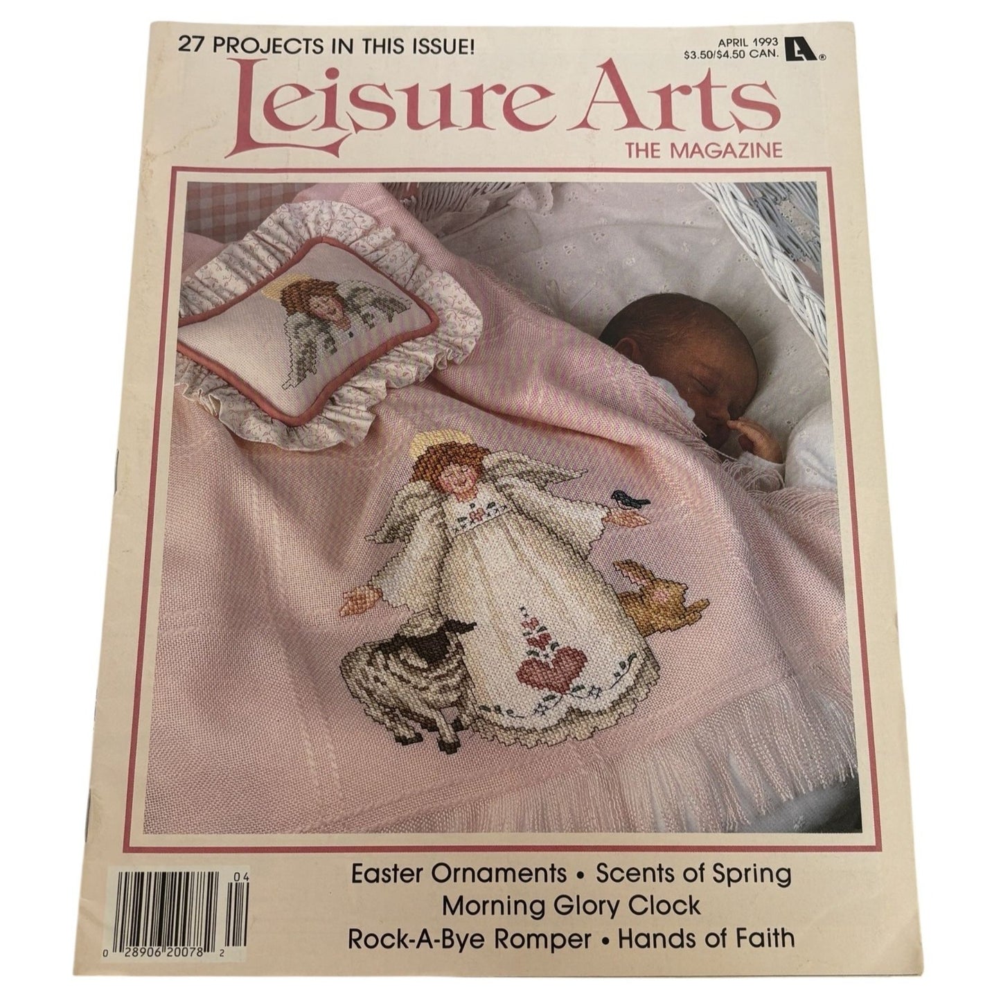 Leisure Arts Magazine April 1993 Cross Stitch Praying Hands Knit Crochet Pattern