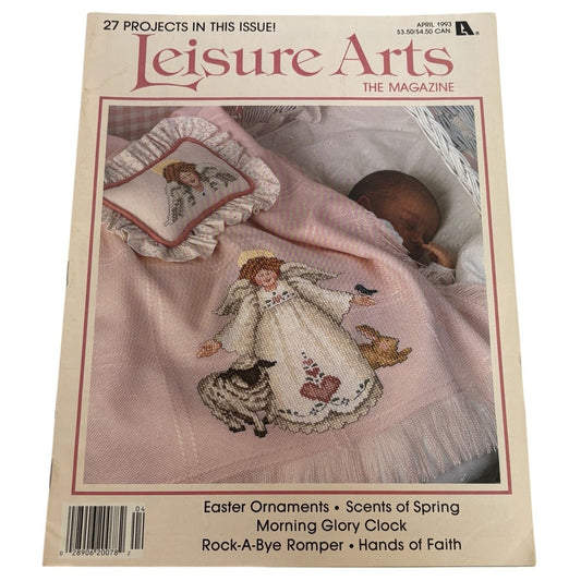 Leisure Arts Magazine April 1993 Cross Stitch Praying Hands Knit Crochet Pattern