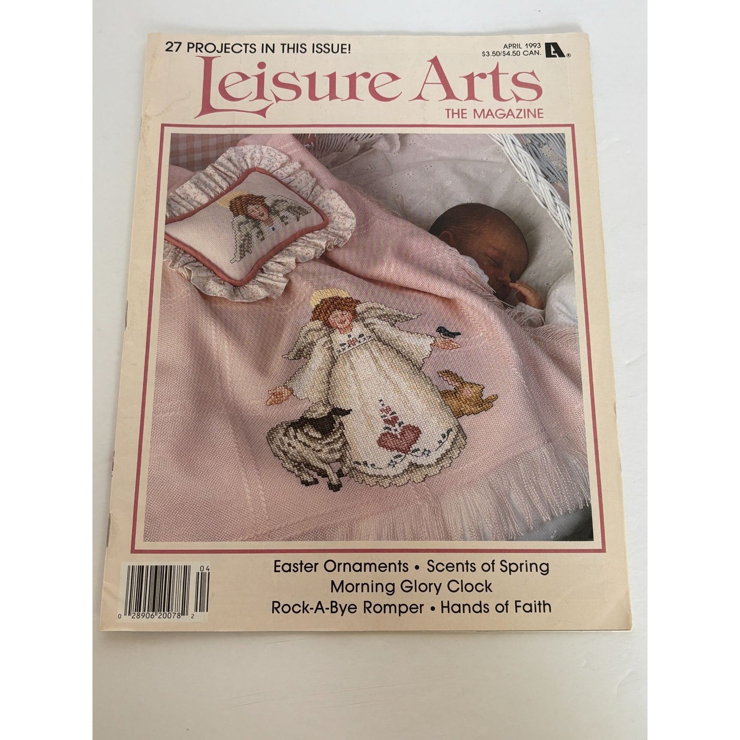 Leisure Arts Magazine April 1993 Cross Stitch Praying Hands Knit Crochet Pattern