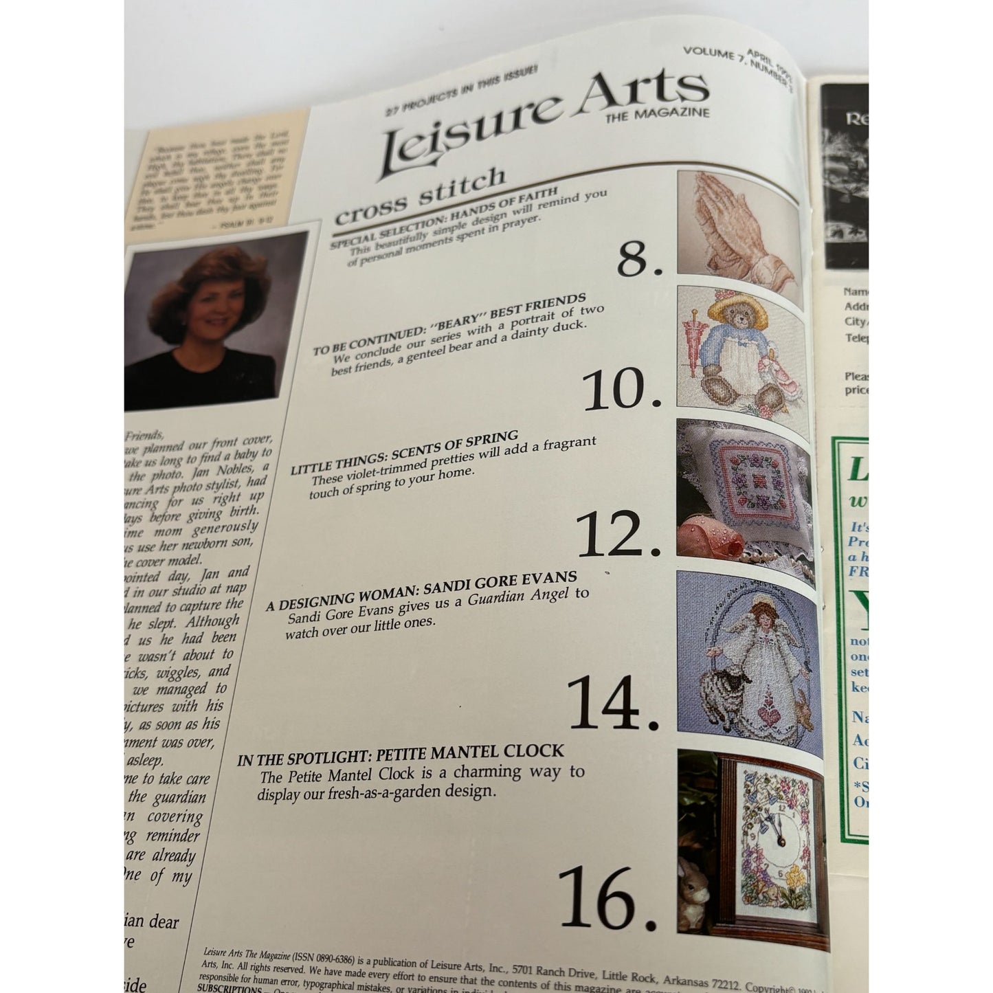 Leisure Arts Magazine April 1993 Cross Stitch Praying Hands Knit Crochet Pattern