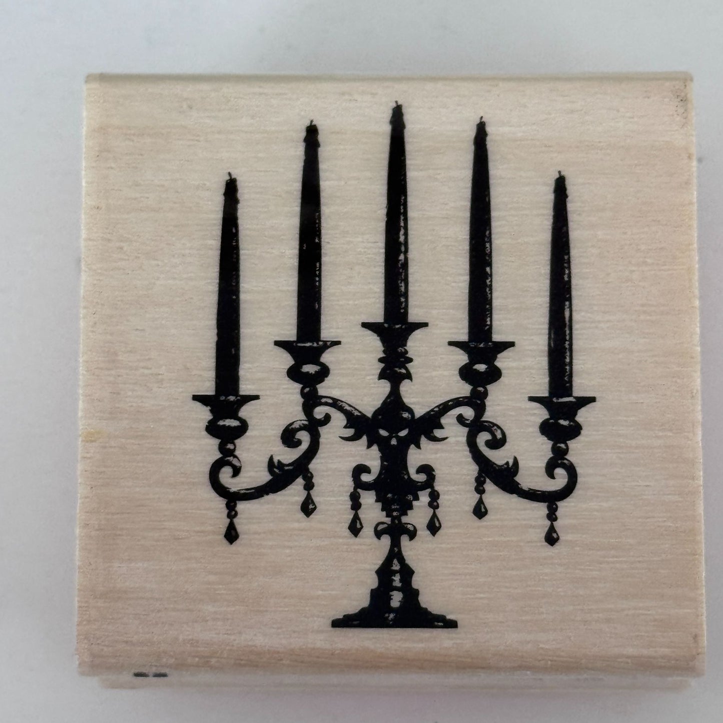 Craft Smart Rubber Stamp Candelabra Candlesticks Gothic Decor Elegant Lighting Paper Crafts Scrapbooking