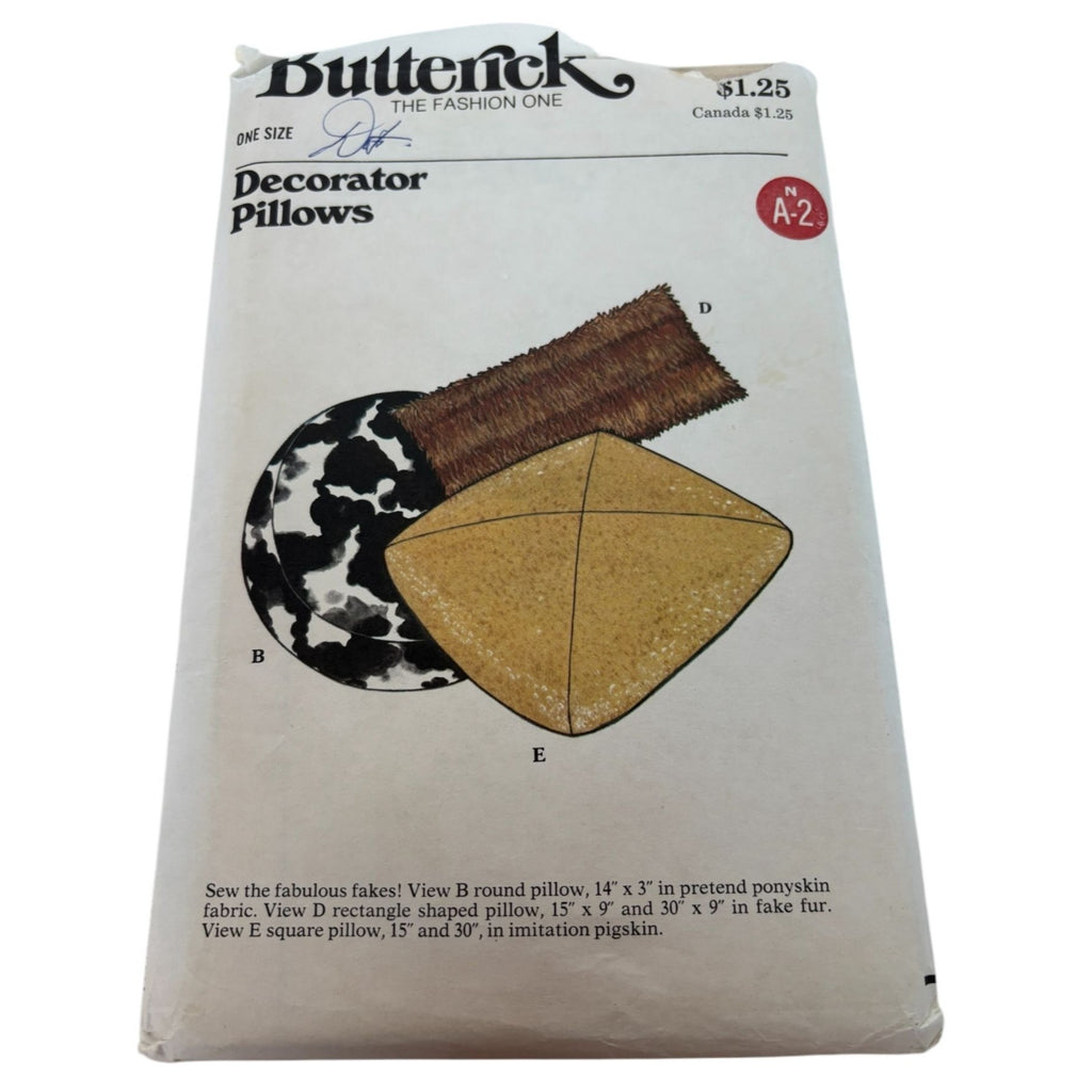 Butterick Sewing Pattern 3178 Home Decor Pillows Round Rectangular Retro UC