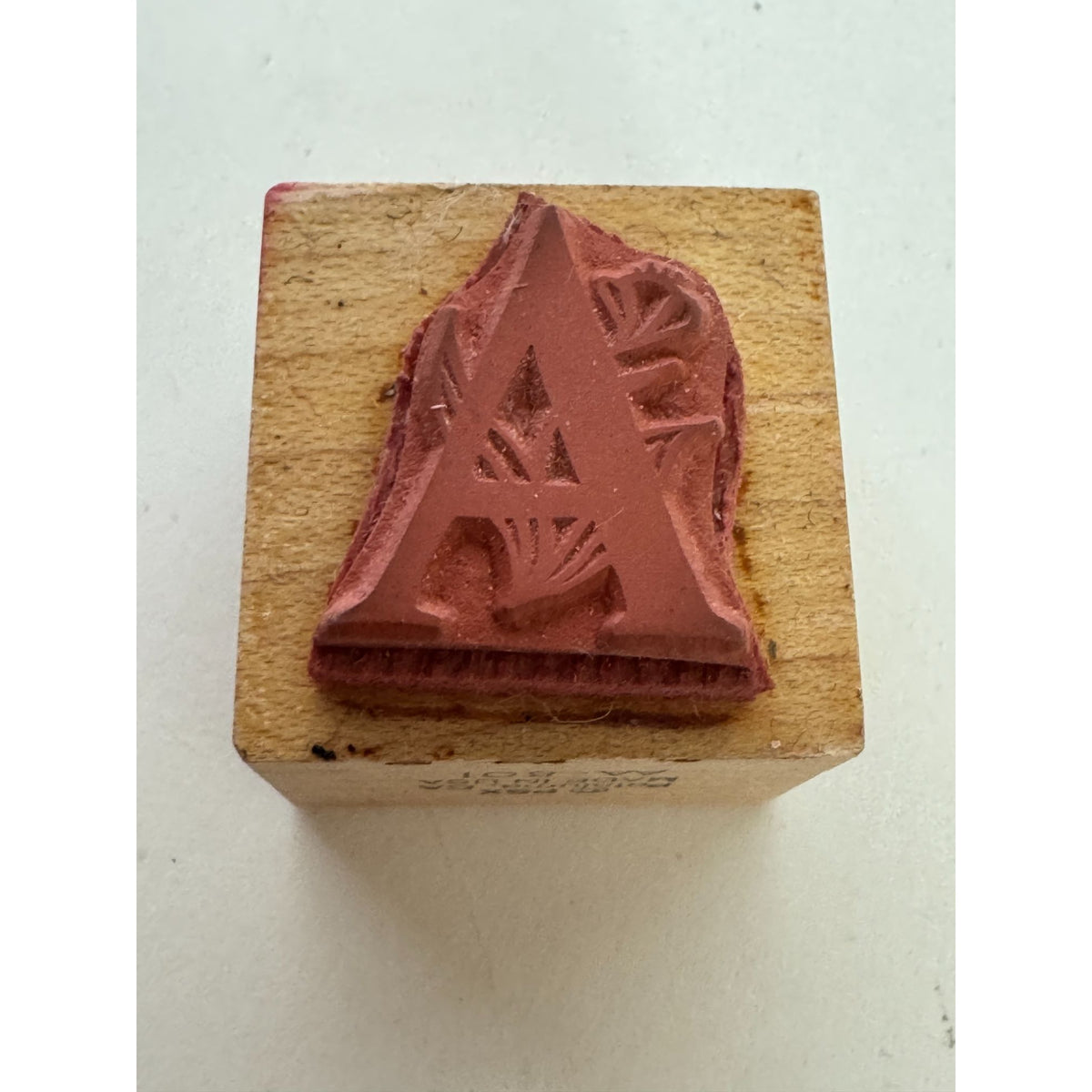 PSX Wooden Rubber Stamp Floral Letter A Card Making Initial Monogram Crafting