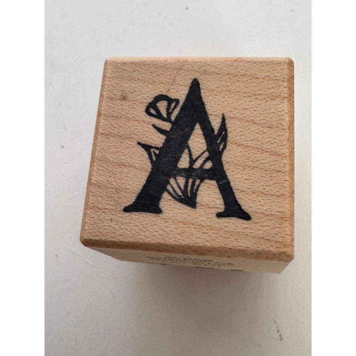 PSX Wooden Rubber Stamp Floral Letter A Card Making Initial Monogram Crafting